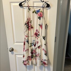 Iz Byer Floral Dress with Pink Flowers